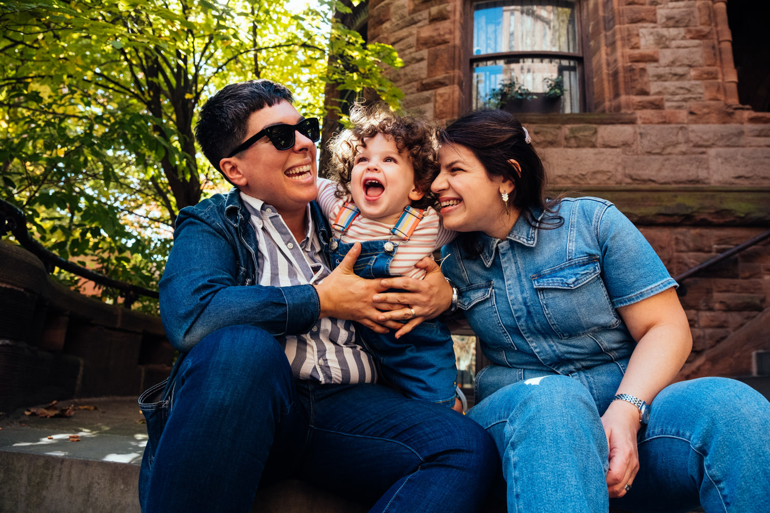 Brooklyn Heights two moms with their beautiful girl