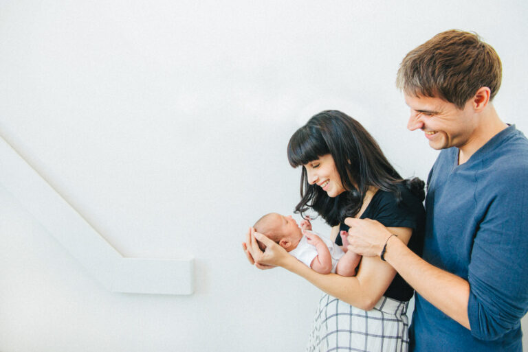 Small NYC apartment newborn photography session showing beautiful photos can be taken in tiny spaces